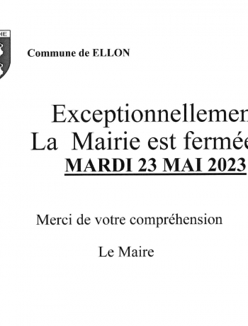FERMETURE MAIRIE EXCEPTIONNELLE