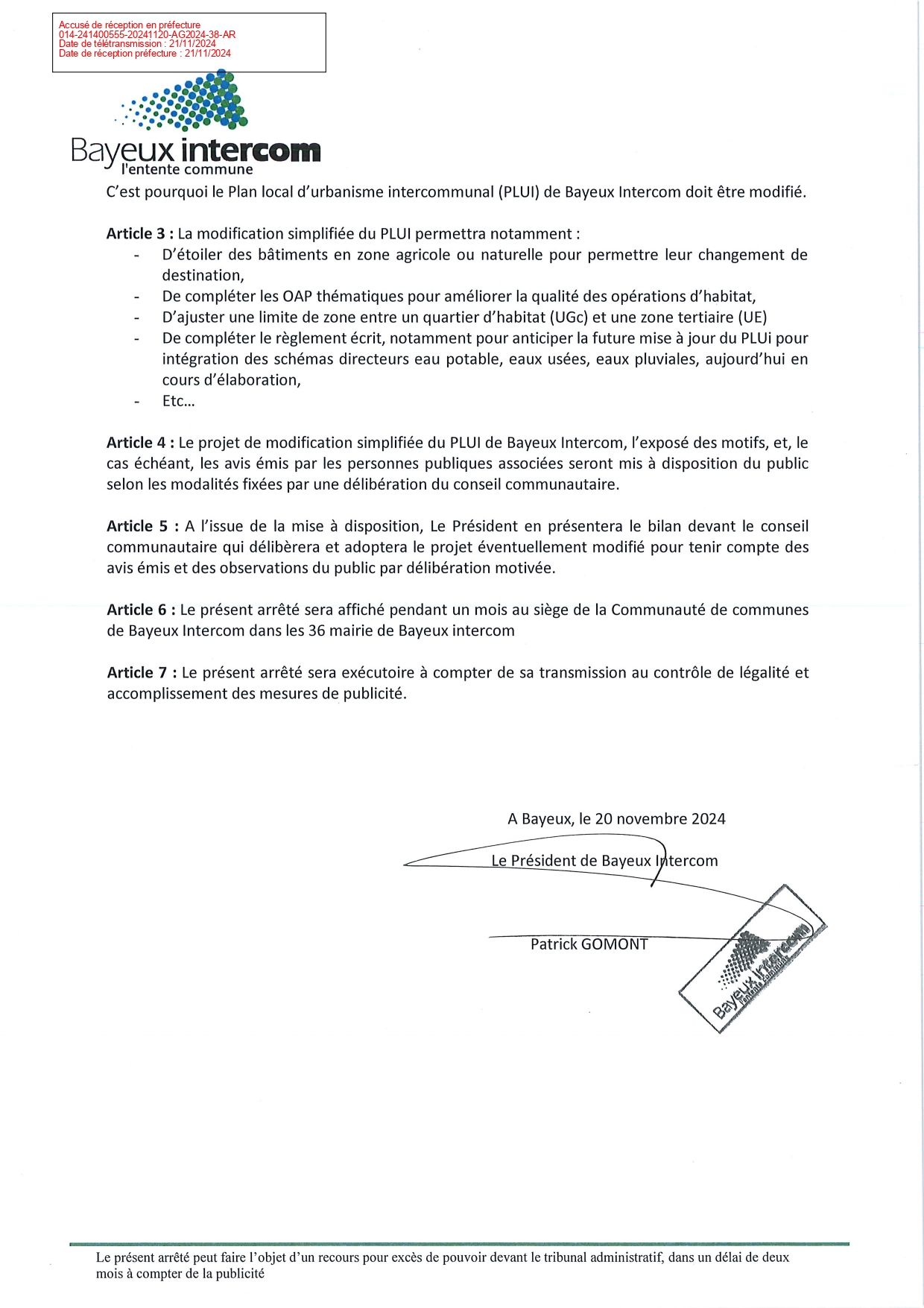 AG 2024 38 Modification simplifiee plui page 0002