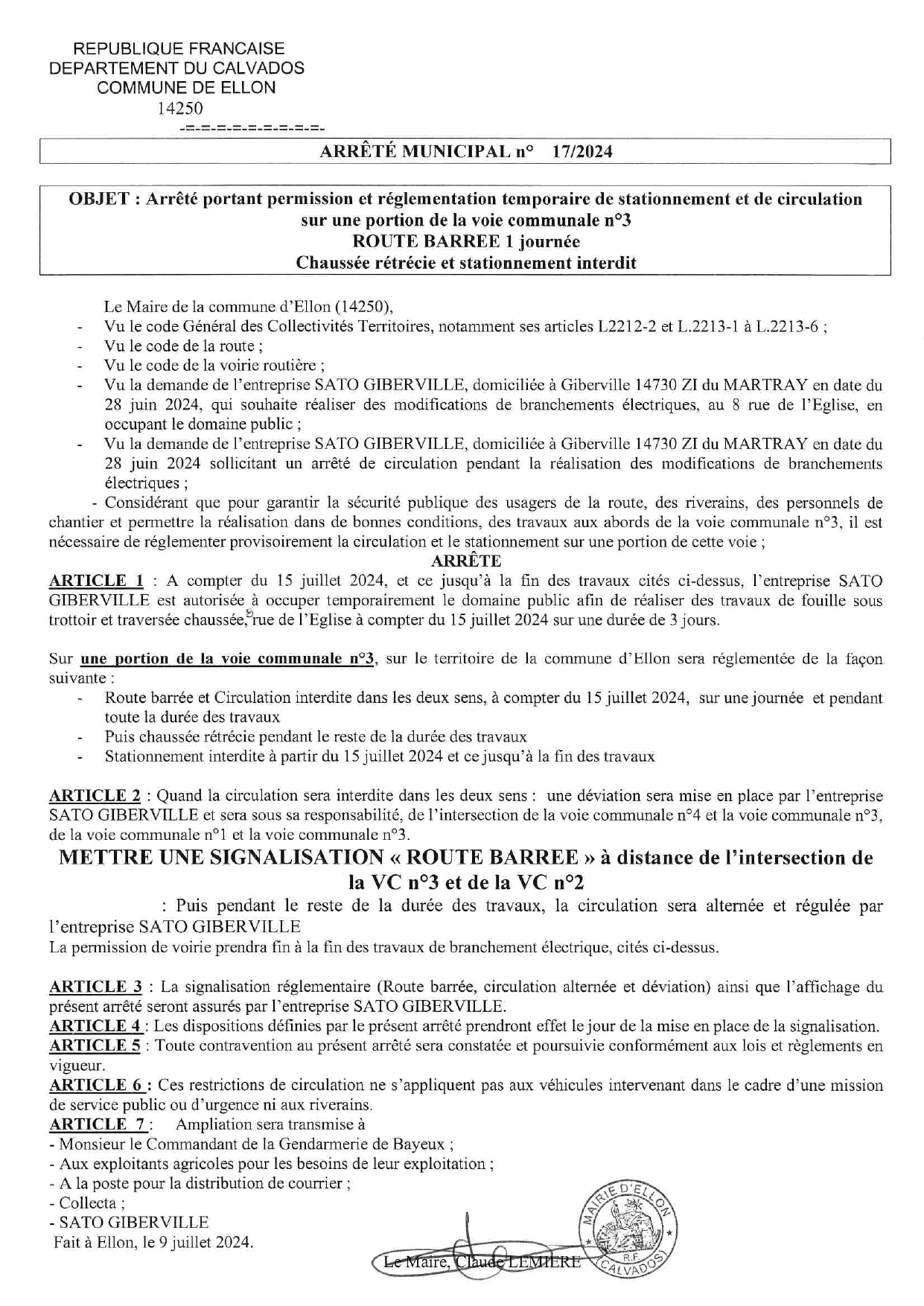 arrêté de circulation page 0001