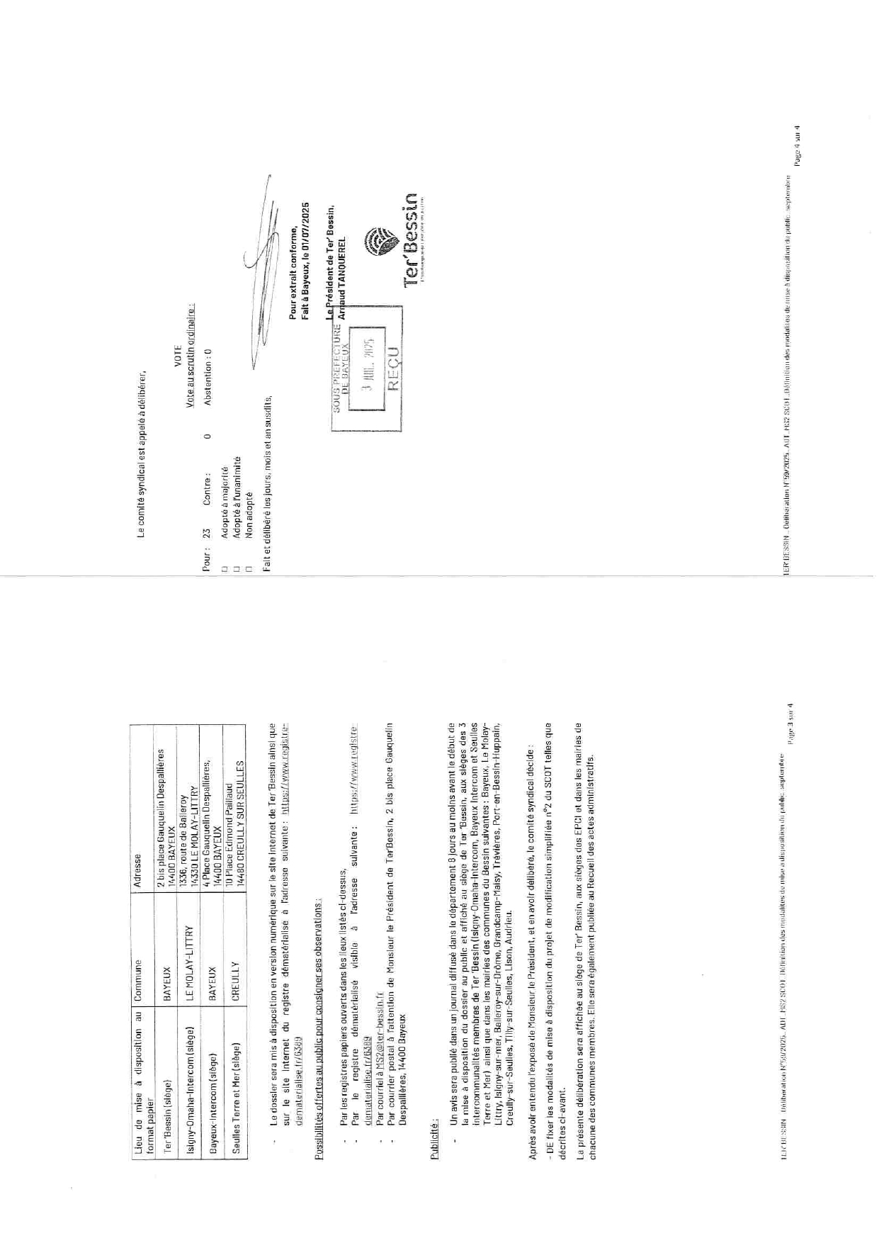 deliberation du 1er juillet 2025 suite page 0001