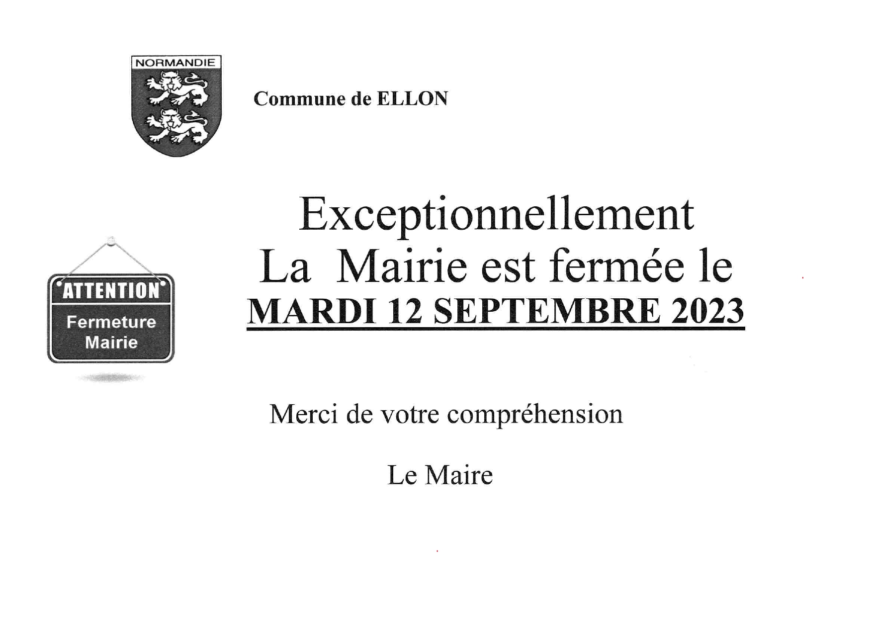 fermeture mairie